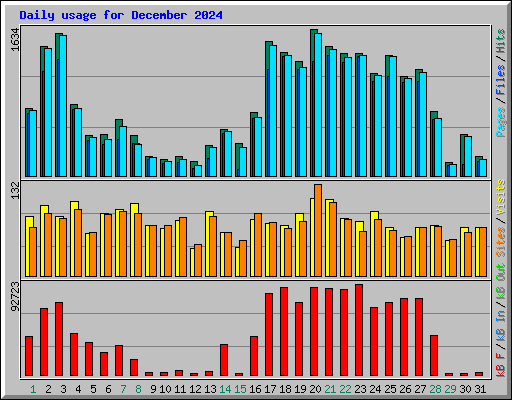 Daily usage for December 2024