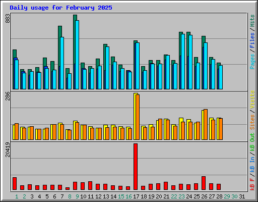 Daily usage for February 2025