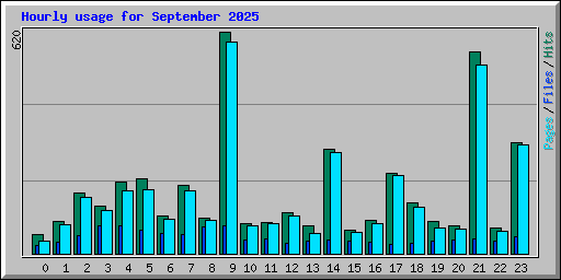 Hourly usage for September 2025