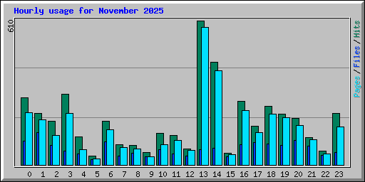 Hourly usage for November 2025