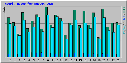 Hourly usage for August 2026