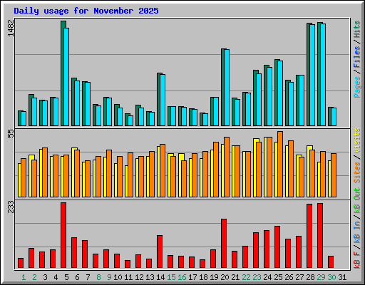 Daily usage for November 2025