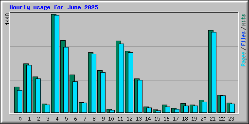 Hourly usage for June 2025