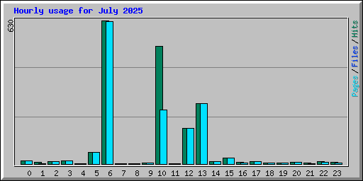 Hourly usage for July 2025