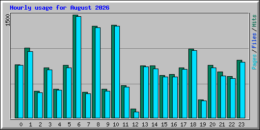 Hourly usage for August 2026